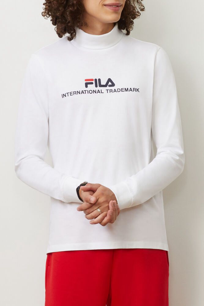 Fila T-Shirt Aimone Turtleneck Mens White - India OZY-501926